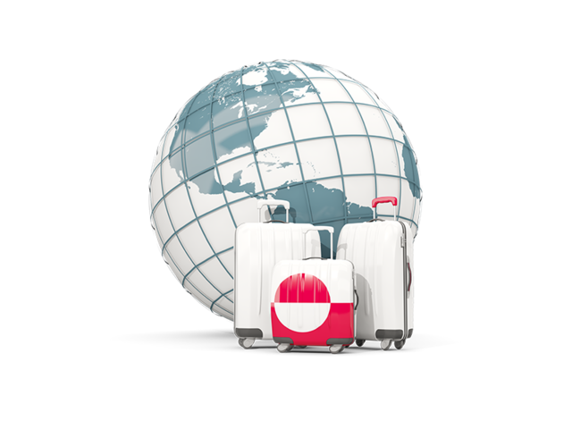 Bags on top of globe. Download flag icon of Greenland at PNG format