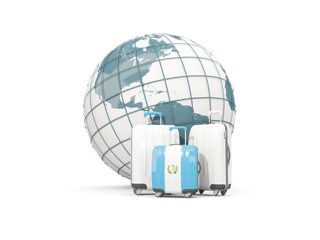 Bags on top of globe. Download flag icon of Guatemala at PNG format