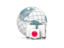 Japan. Bags on top of globe. Download icon.