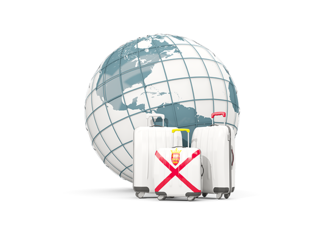 Bags on top of globe. Download flag icon of Jersey at PNG format