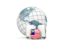 Malaysia. Bags on top of globe. Download icon.