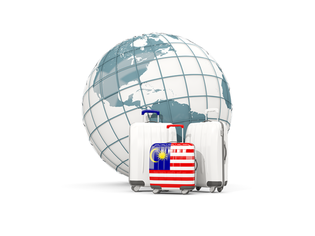 Bags on top of globe. Download flag icon of Malaysia at PNG format