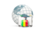 Mali. Bags on top of globe. Download icon.