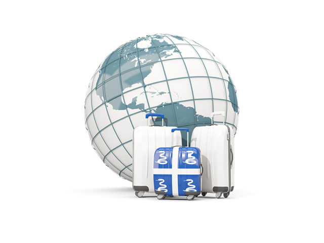 Bags on top of globe. Download flag icon of Martinique at PNG format