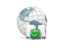 Mauritania. Bags on top of globe. Download icon.