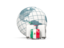 Mexico. Bags on top of globe. Download icon.