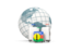 New Caledonia. Bags on top of globe. Download icon.