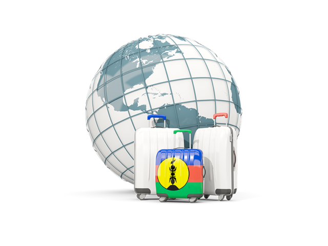 Bags on top of globe. Download flag icon of New Caledonia at PNG format