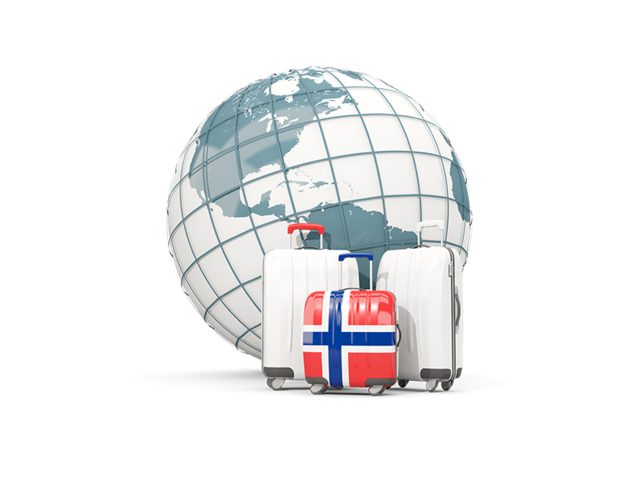 Bags on top of globe. Download flag icon of Norway at PNG format