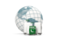 Pakistan. Bags on top of globe. Download icon.