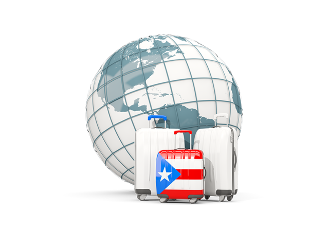 Bags on top of globe. Download flag icon of Puerto Rico at PNG format