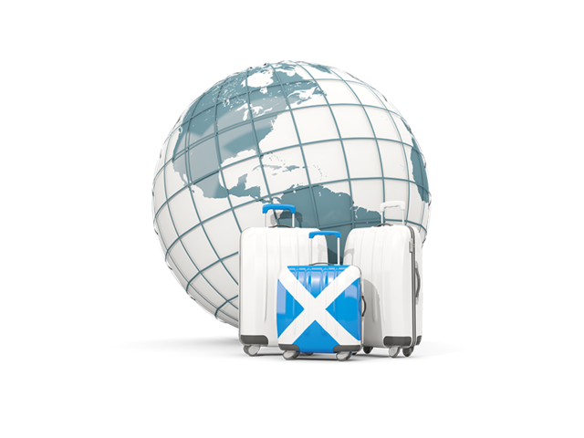 Bags on top of globe. Download flag icon of Scotland at PNG format
