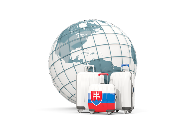 Bags on top of globe. Download flag icon of Slovakia at PNG format