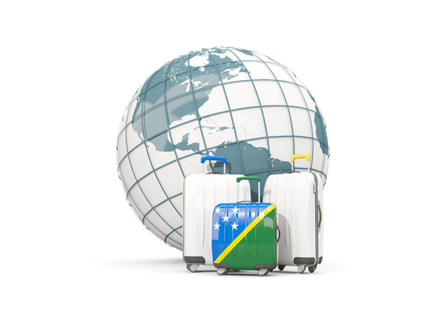Bags on top of globe. Download flag icon of Solomon Islands at PNG format