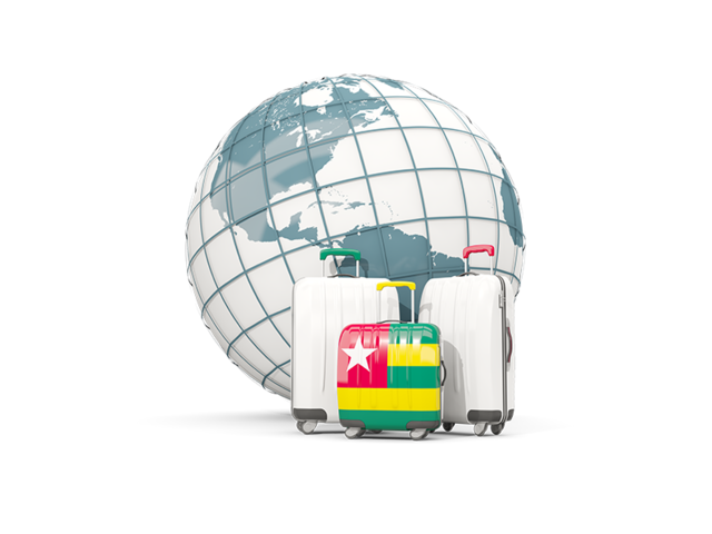 Bags on top of globe. Download flag icon of Togo at PNG format