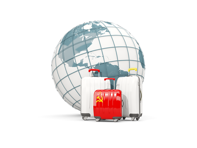 Bags on top of globe. Download flag icon of Soviet Union at PNG format