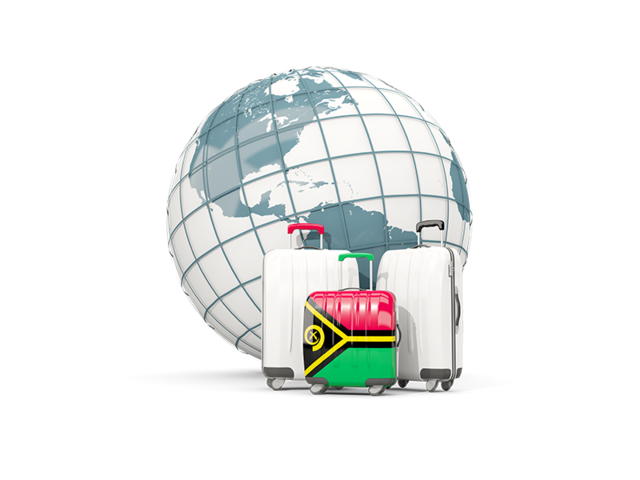 Bags on top of globe. Download flag icon of Vanuatu at PNG format