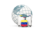 Venezuela. Bags on top of globe. Download icon.