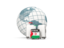 Western Sahara. Bags on top of globe. Download icon.