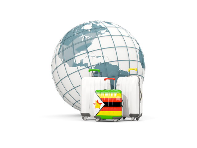 Bags on top of globe. Download flag icon of Zimbabwe at PNG format