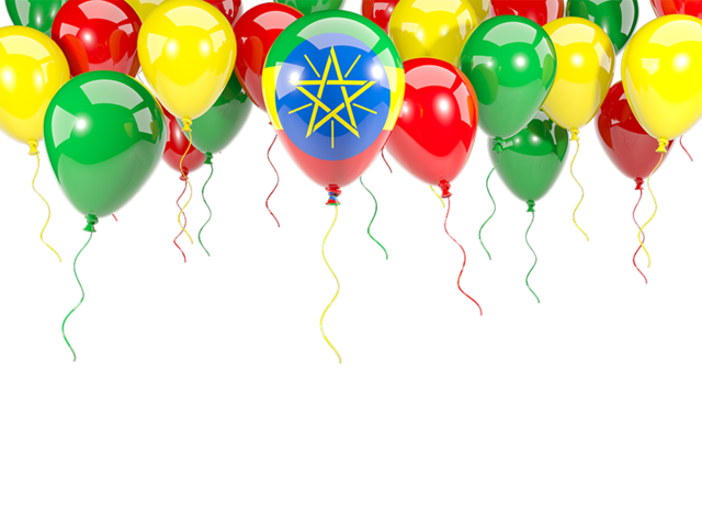 Balloon frame with flag. Download flag icon of Ethiopia at PNG format