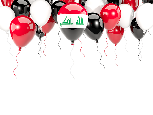 Balloon frame with flag. Download flag icon of Iraq at PNG format