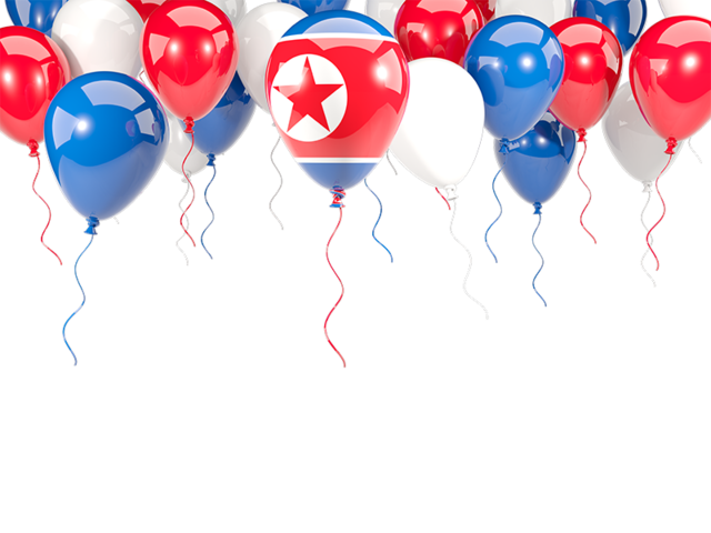 Balloon frame with flag. Download flag icon of North Korea at PNG format
