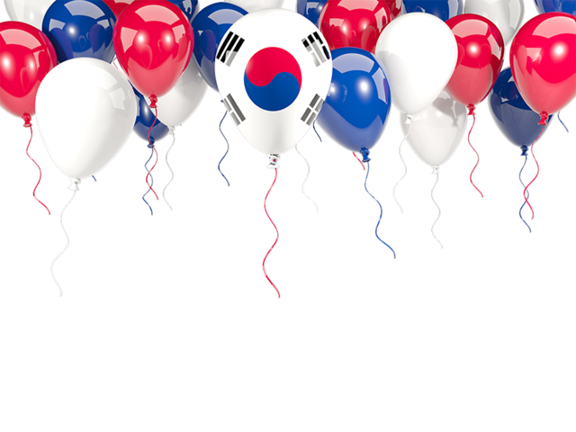 Рамка из воздушных шаров. Скачать флаг. Южная Корея
