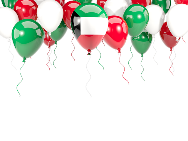 Balloon frame with flag. Download flag icon of Kuwait at PNG format