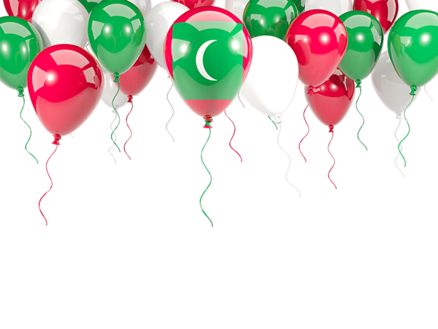 Balloon frame with flag. Download flag icon of Maldives at PNG format