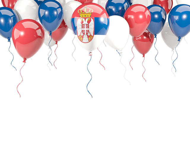 Balloon frame with flag. Download flag icon of Serbia at PNG format