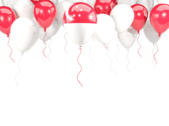 Balloon frame with flag. Download flag icon of Singapore at PNG format