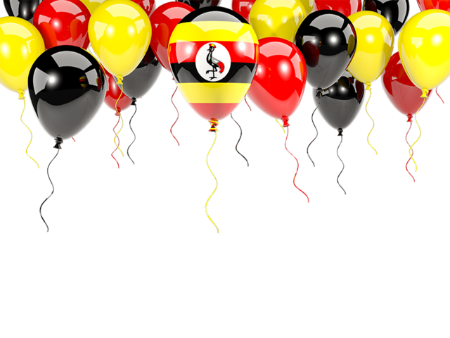 Balloon frame with flag. Download flag icon of Uganda at PNG format