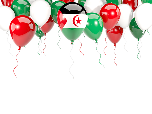 Balloon frame with flag. Download flag icon of Western Sahara at PNG format
