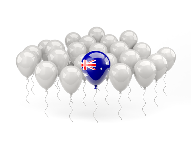 Воздушный шар с флагом. Скачать флаг. Австралийский Союз
