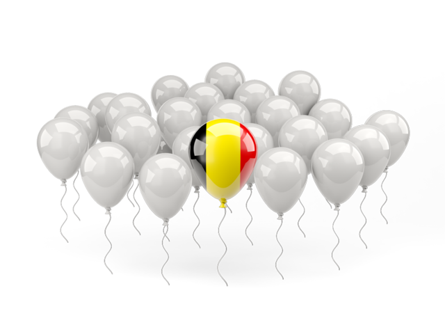 Воздушный шар с флагом. Скачать флаг. Бельгия