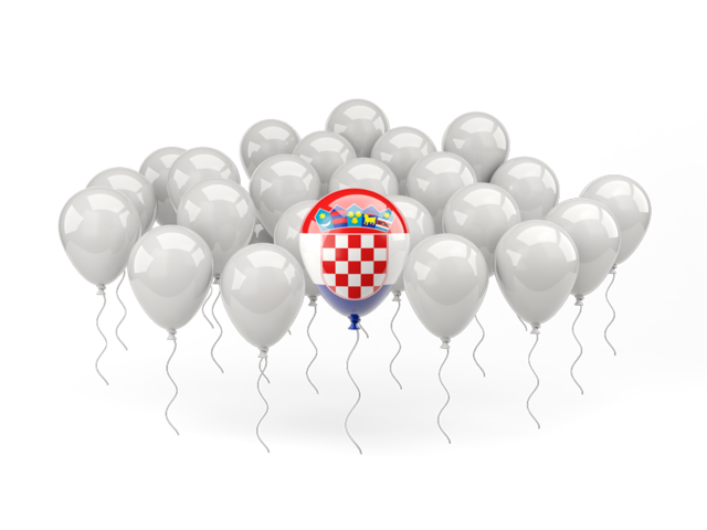 Воздушный шар с флагом. Скачать флаг. Хорватия