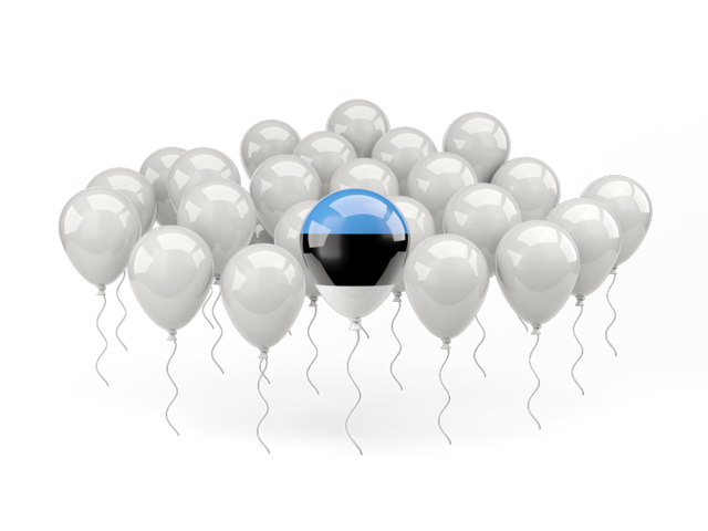 Воздушный шар с флагом. Скачать флаг. Эстония