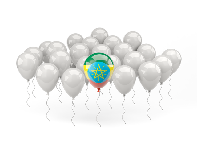 Воздушный шар с флагом. Скачать флаг. Эфиопия