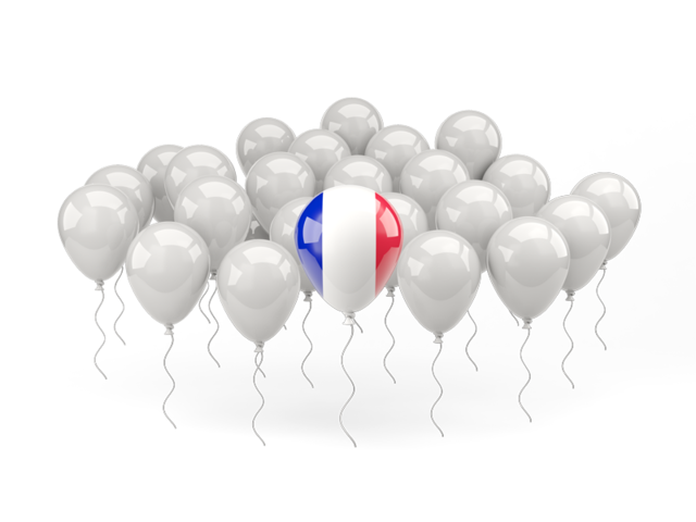 Воздушный шар с флагом. Скачать флаг. Франция