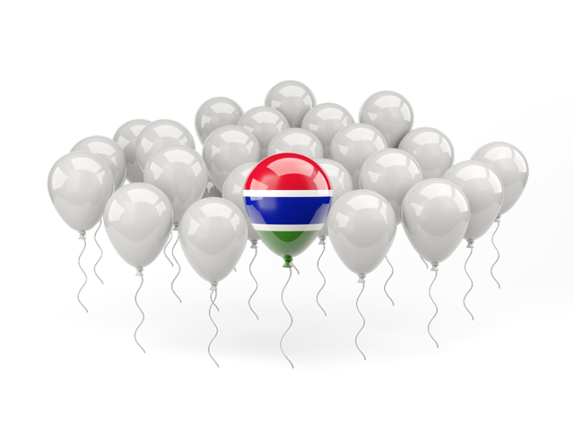 Воздушный шар с флагом. Скачать флаг. Гамбия