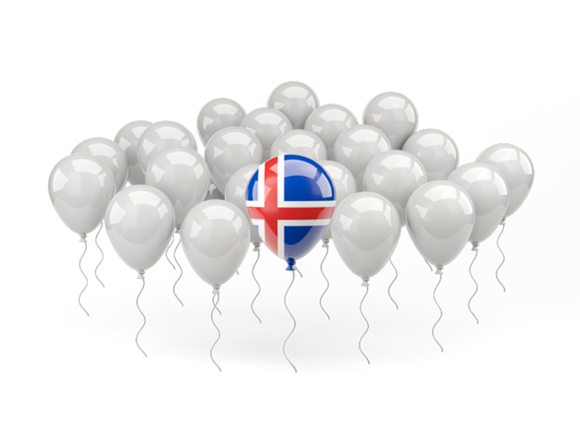 Воздушный шар с флагом. Скачать флаг. Исландия