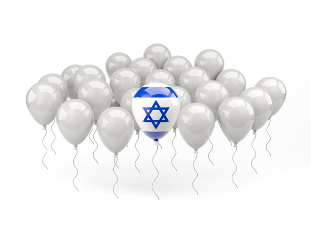 Balloon with flag. Download flag icon of Israel at PNG format