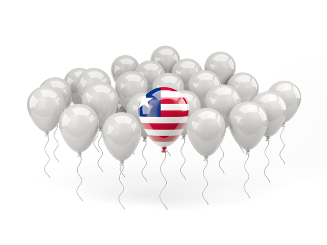Воздушный шар с флагом. Скачать флаг. Либерия