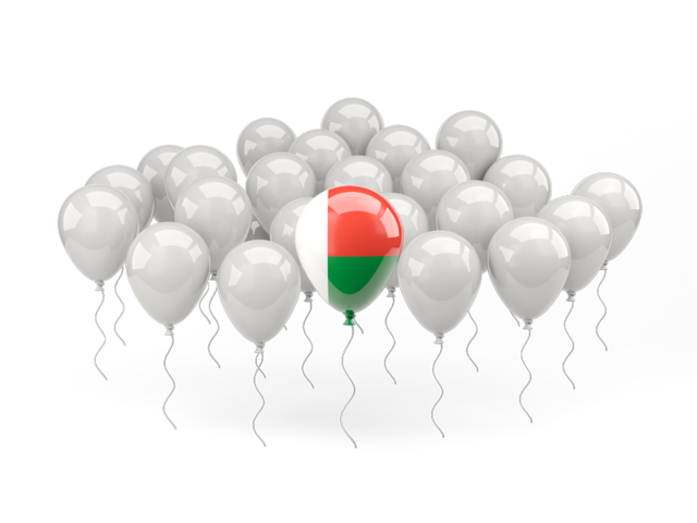 Воздушный шар с флагом. Скачать флаг. Мадагаскар