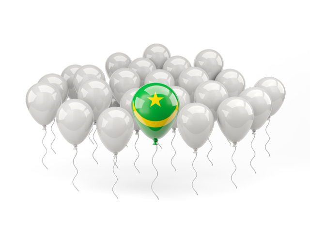 Воздушный шар с флагом. Скачать флаг. Мавритания