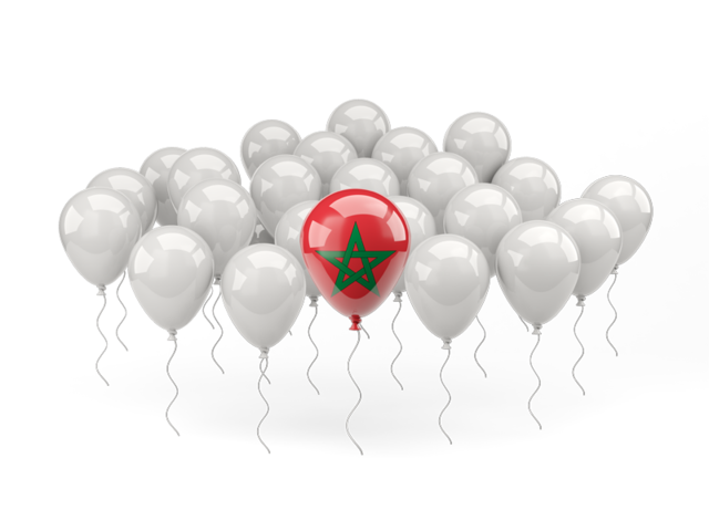 Воздушный шар с флагом. Скачать флаг. Марокко