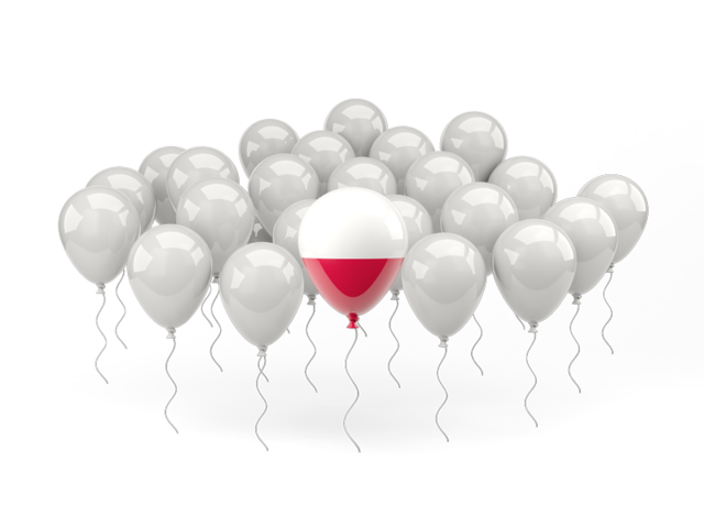 Balloon with flag. Download flag icon of Poland at PNG format