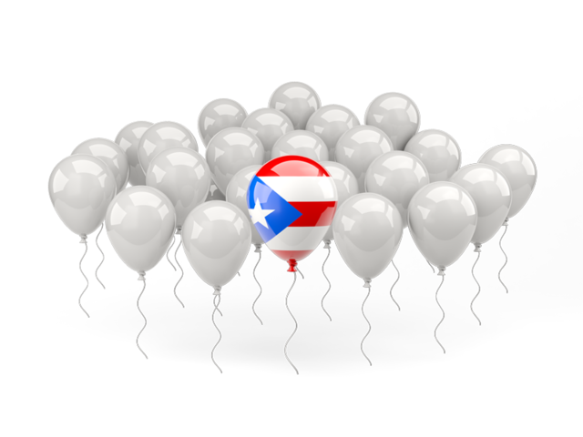 Воздушный шар с флагом. Скачать флаг. Пуэрто-Рико