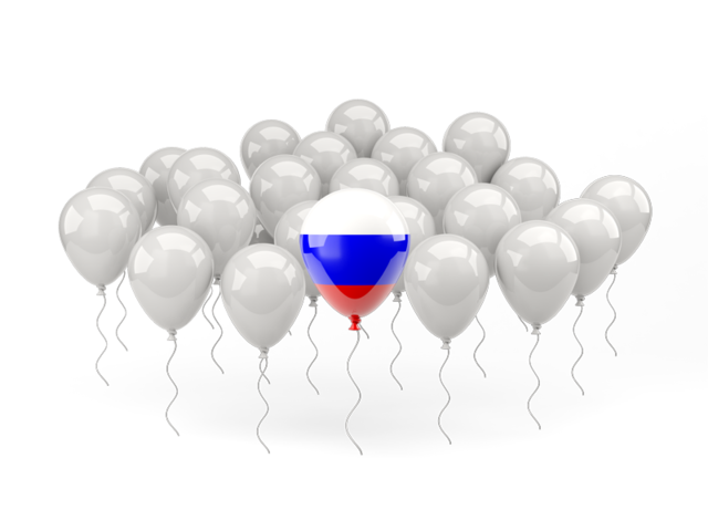 Воздушный шар с флагом. Скачать флаг. Россия